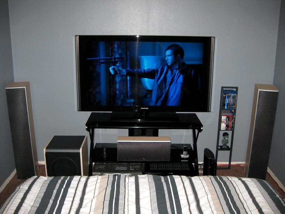 bedroom home theater setup