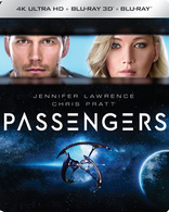 PASSENGERS Chris Pratt con Jennifer Lawrence BLU-RAY 4K UHD + BLU-RAY 