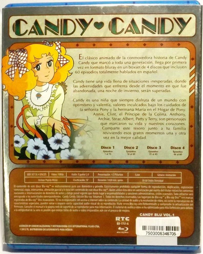 Candy Candy - Volumen Uno Blu-ray (Mexico)
