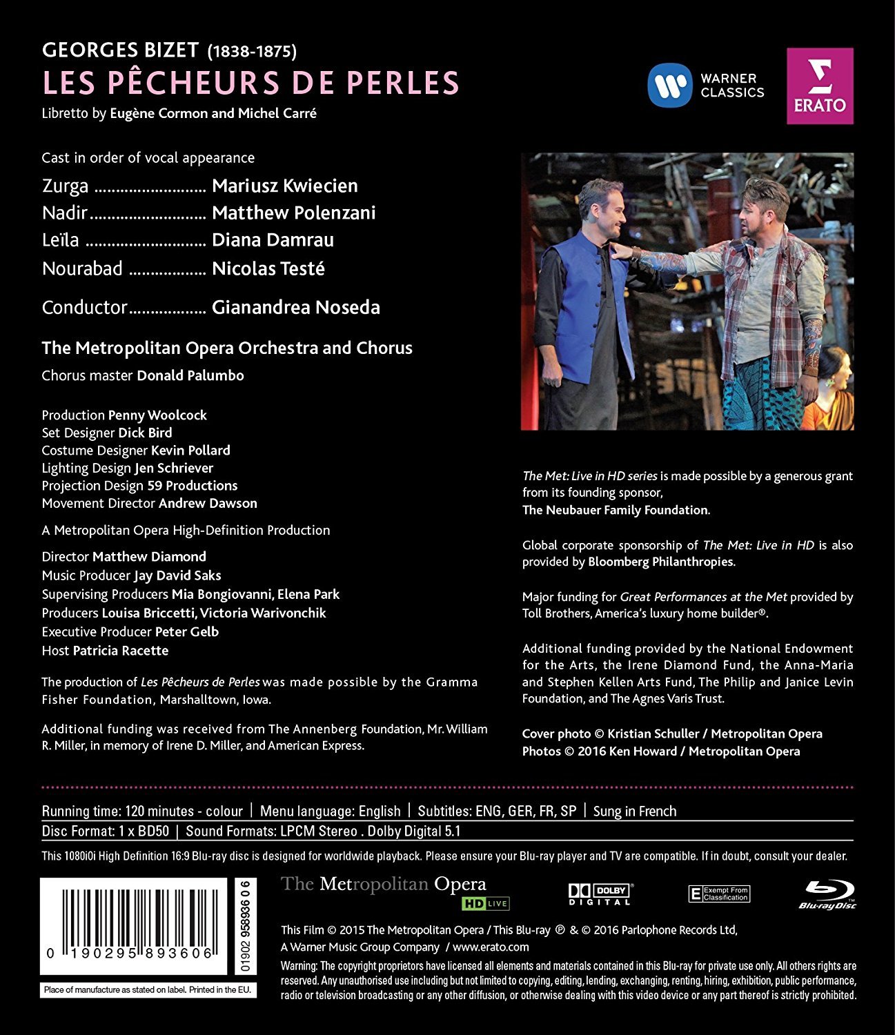 (未使用･未開封品)　Les Pecheurs De Perles [Blu-ray] qdkdu57 Bizet: Les Pecheurs de Perles Blu-ray (The Metropolitan