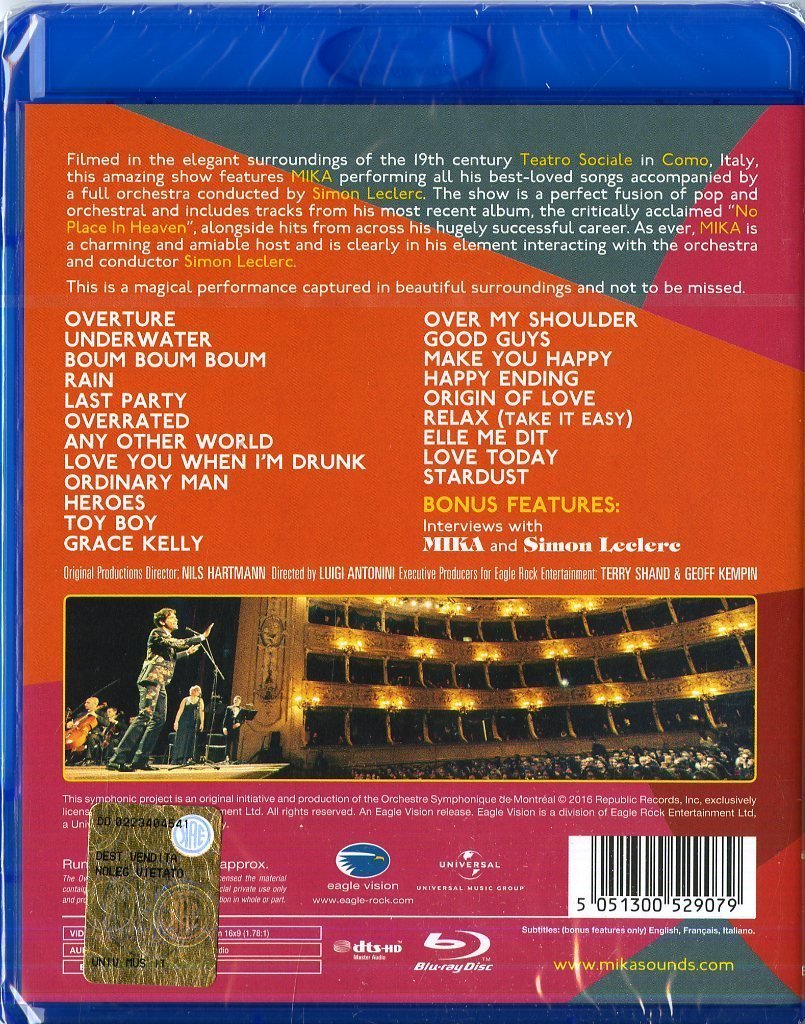 Mika: Sinfonia Pop Blu-ray (United Kingdom)