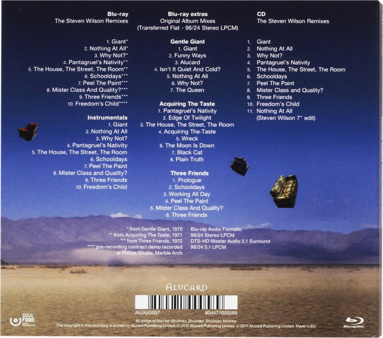 洋楽 GentleGiant Three Piece Suite CD+Blu-ray Gentle Giant: Three Piece Suite Blu-ray (DigiPack)