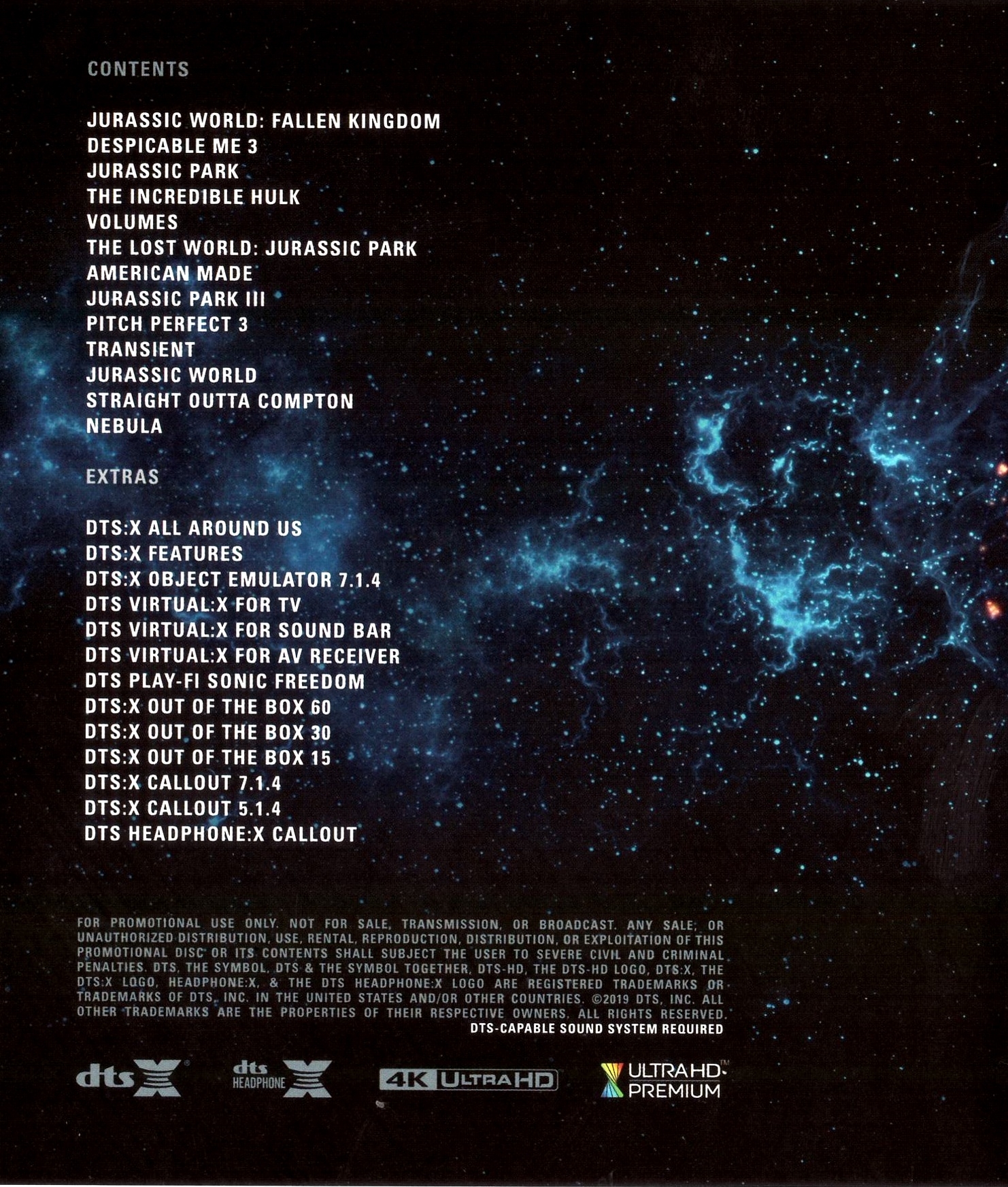DTS Demo Disc 23 2019 4K Blu-ray (4K Ultra HD) DTS Demo Disc 23 2019 4K Blu-ray (4K Ultra HD)