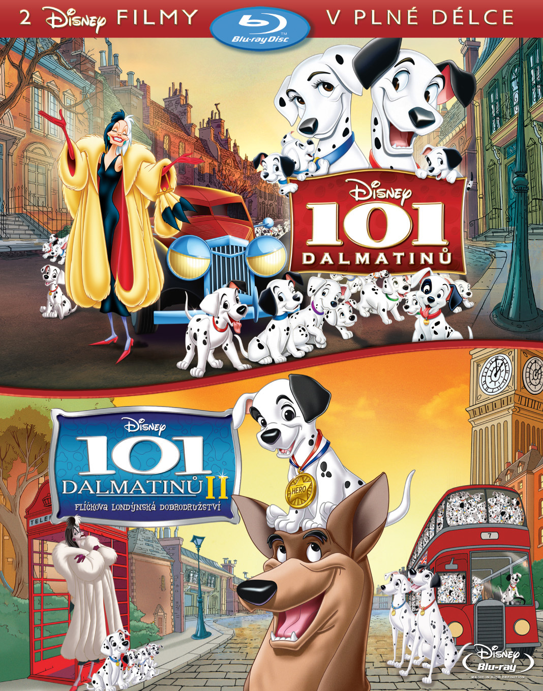 101 Dalmatians / 101 Dalmatians II Blu-ray (101 Dalmatinů kolekce) (Czech  Republic), image size:1068x1360