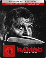 Rambo Last Blood Steelbook, UHD Blu-ray, Blu-ray and DVD Packaging