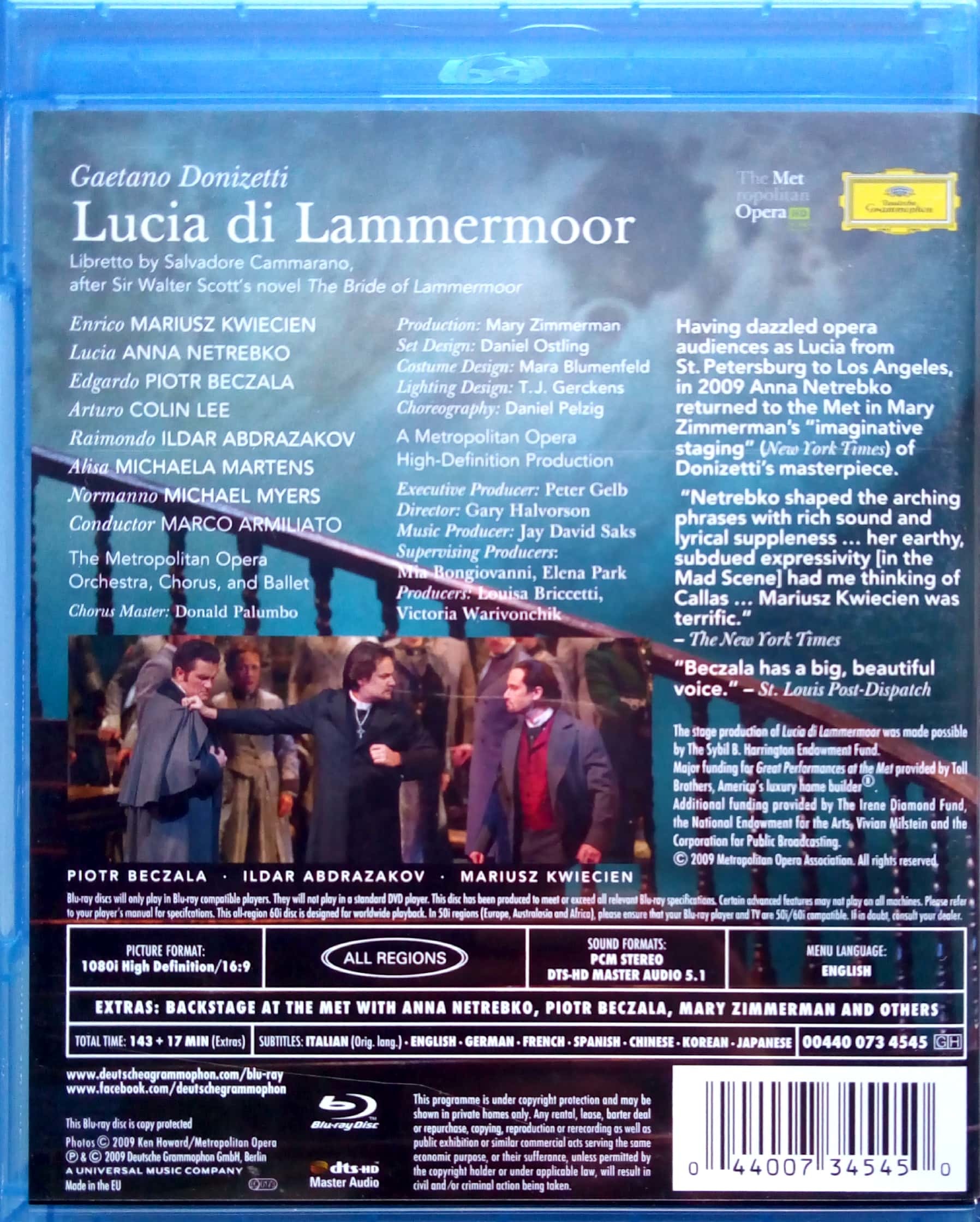 Donizetti: Lucia di Lammermoor Blu-ray (The Metropolitan