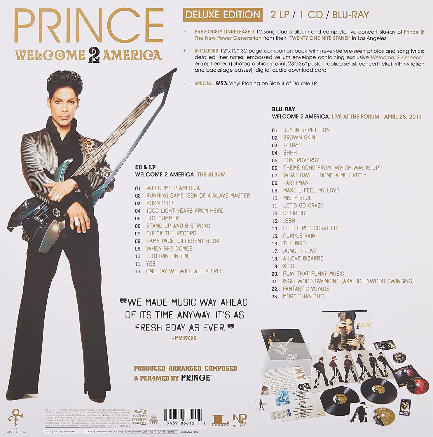 Prince Welcome 2 America Blu Ray Deluxe