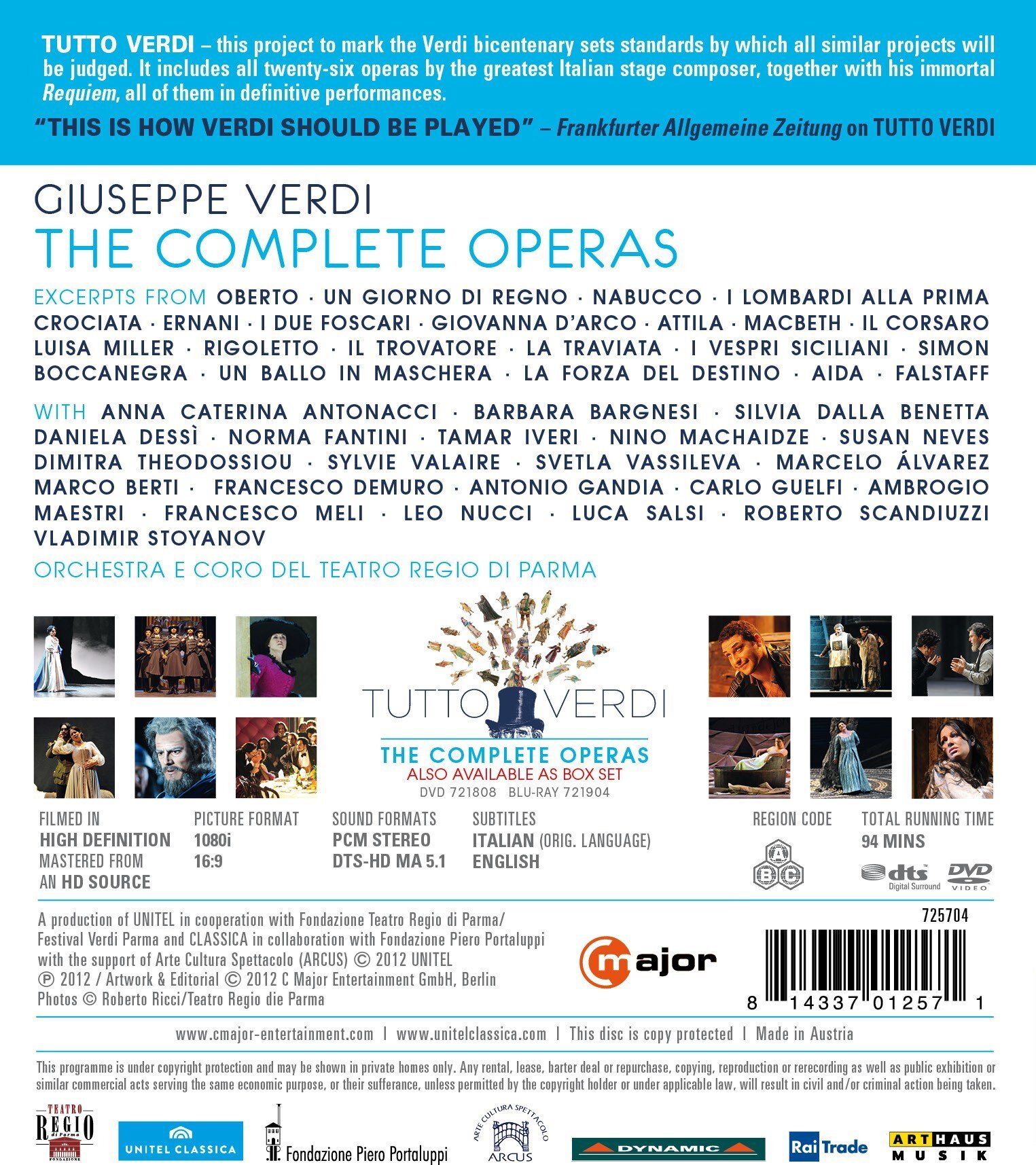 Tutto Verdi: The Complete Operas Highlights Blu-ray (Spain)