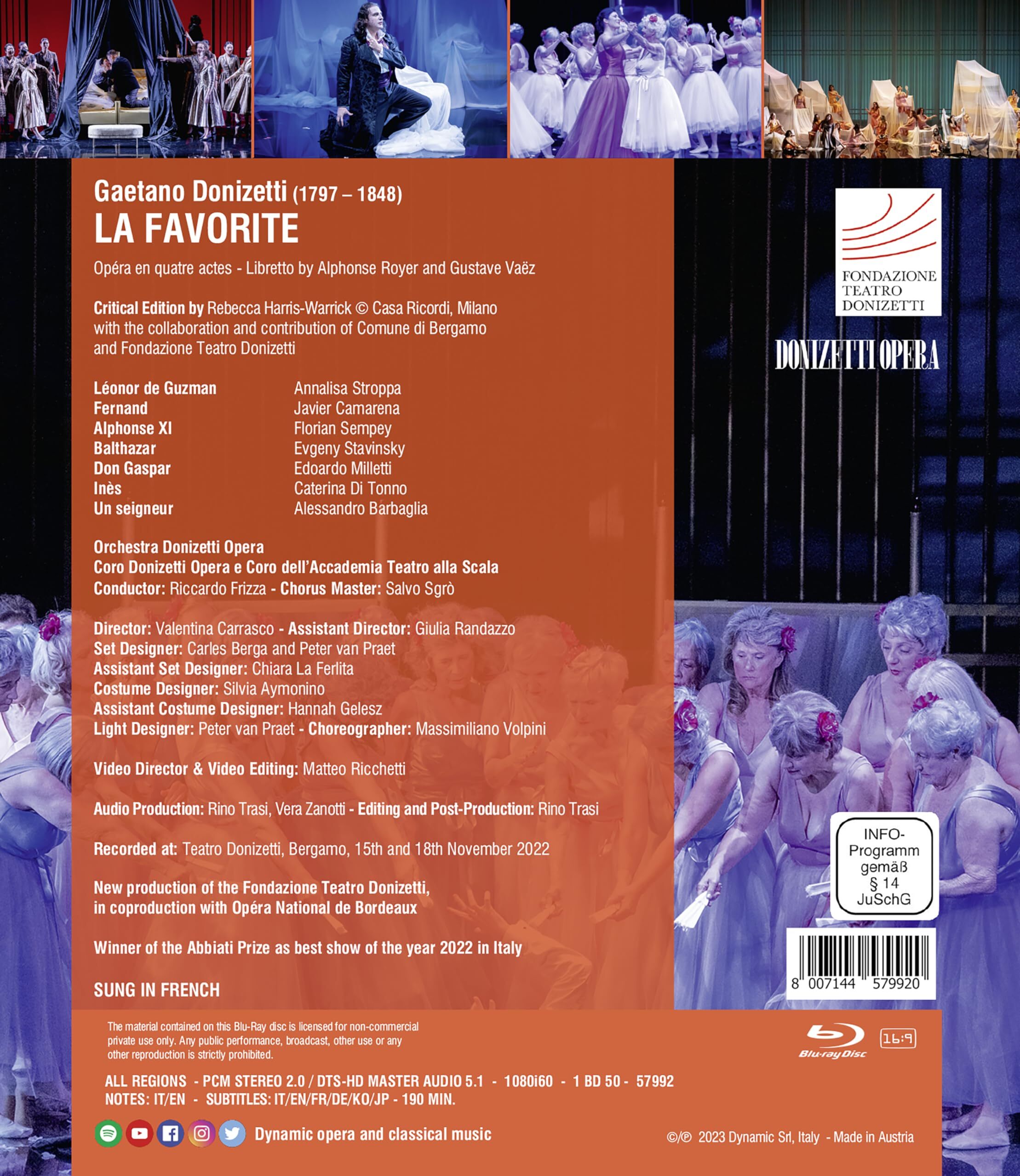 Donizetti: La Favorite Blu-ray (Donizetti Opera) (Italy)