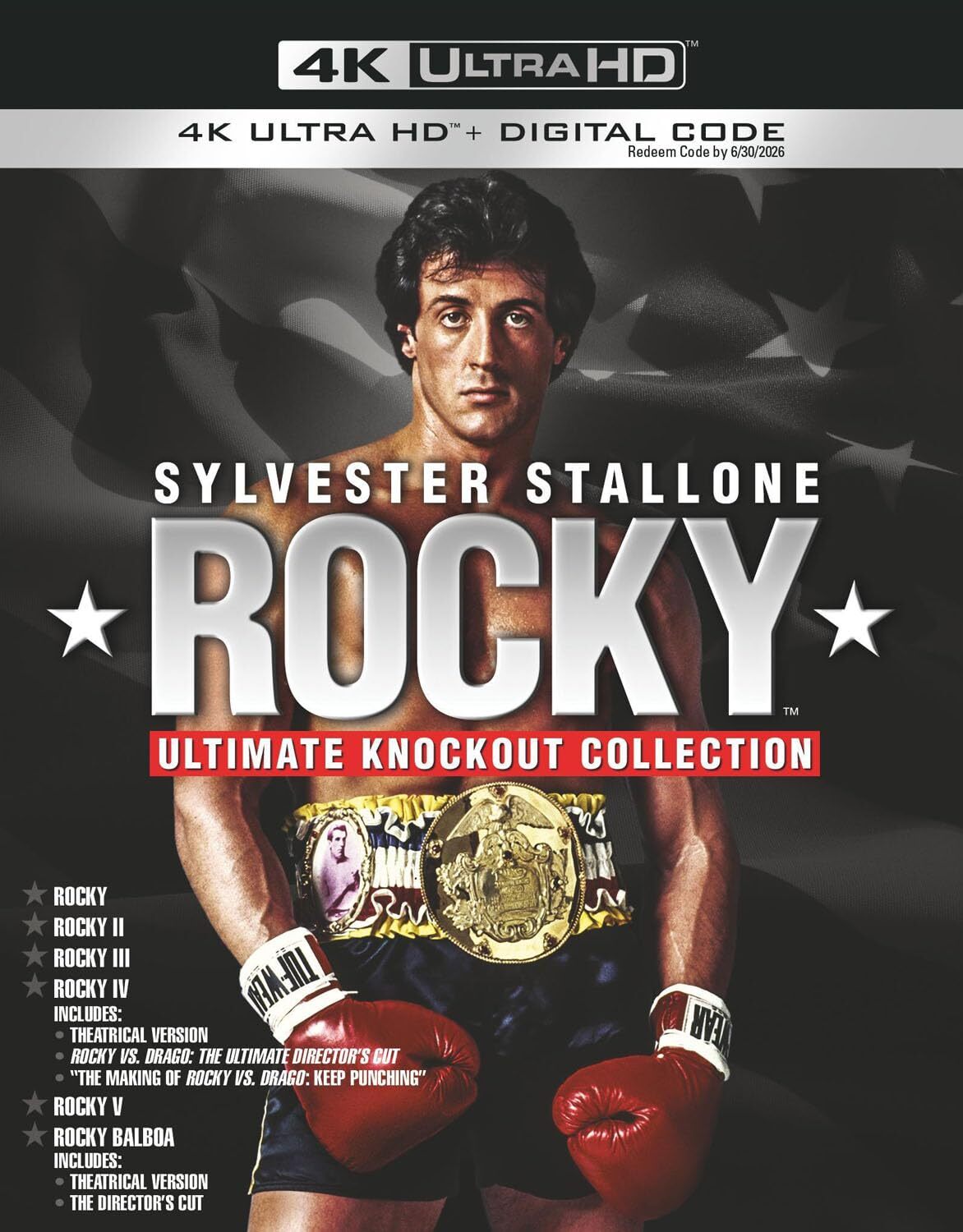 Rocky: Ultimate Knockout Collection 4K Blu-ray (6-Film Collection)