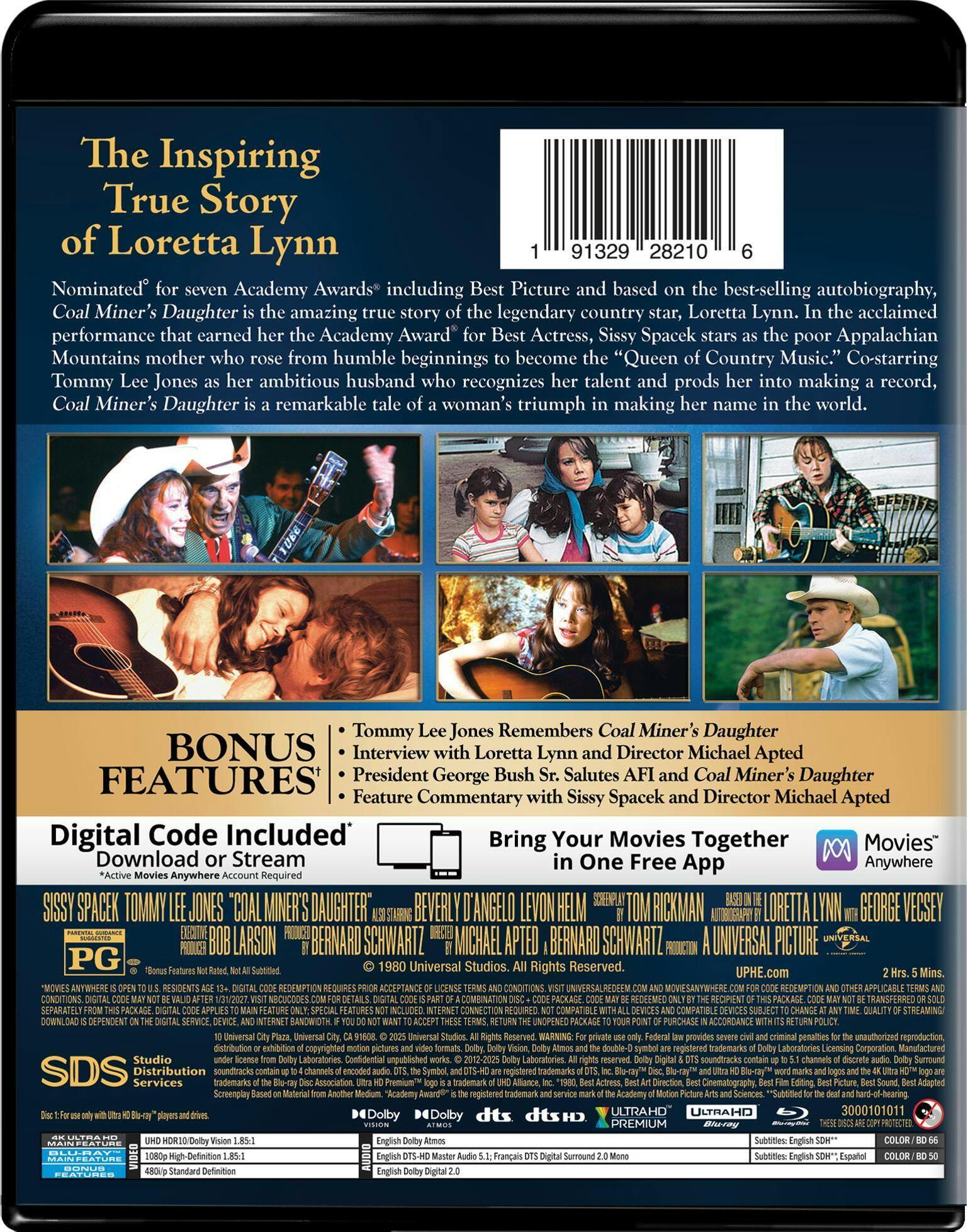 Coal Miner's Daughter 4K Blu-ray (4K Ultra HD + Blu-ray +