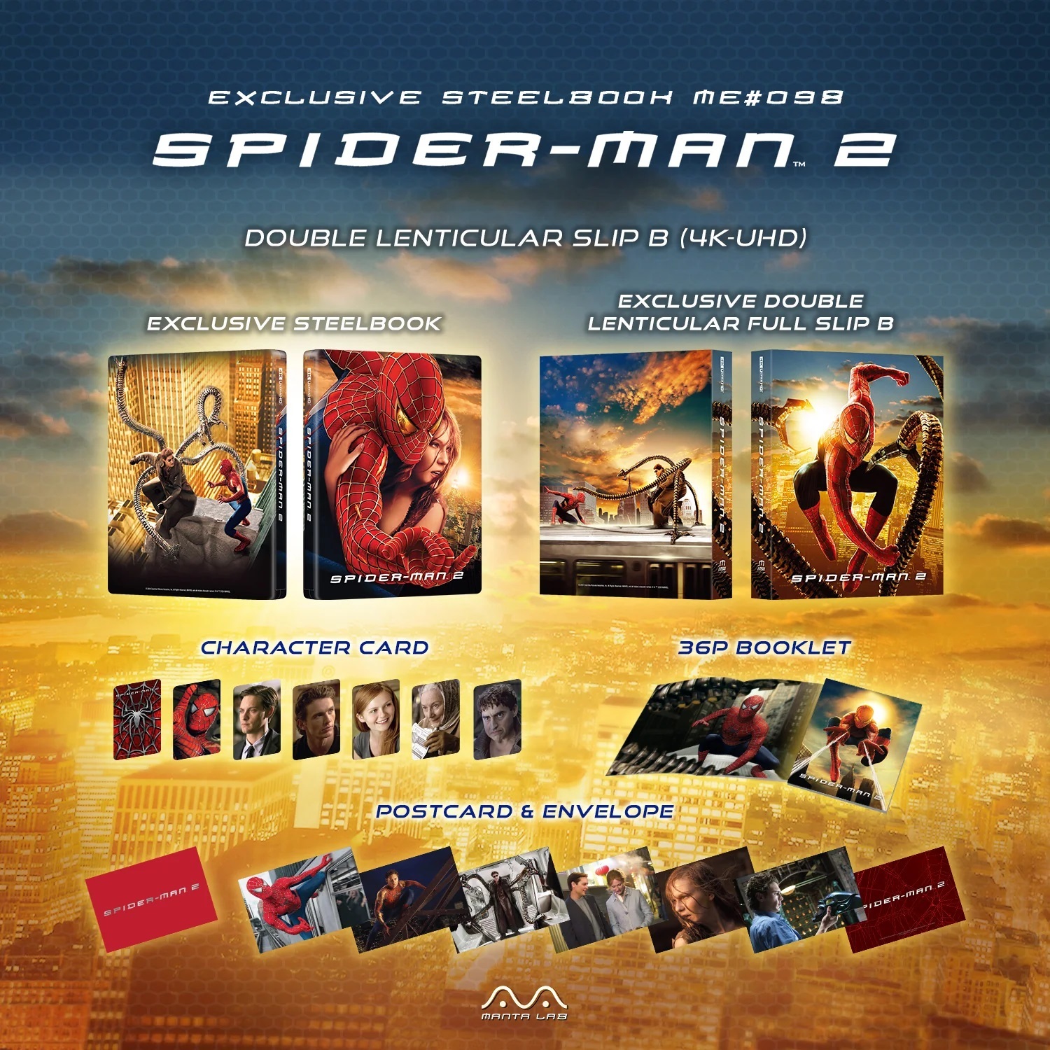 Spider-Man 2 4K Blu-ray (Manta Lab Exclusive SteelBook) (Hong Kong)