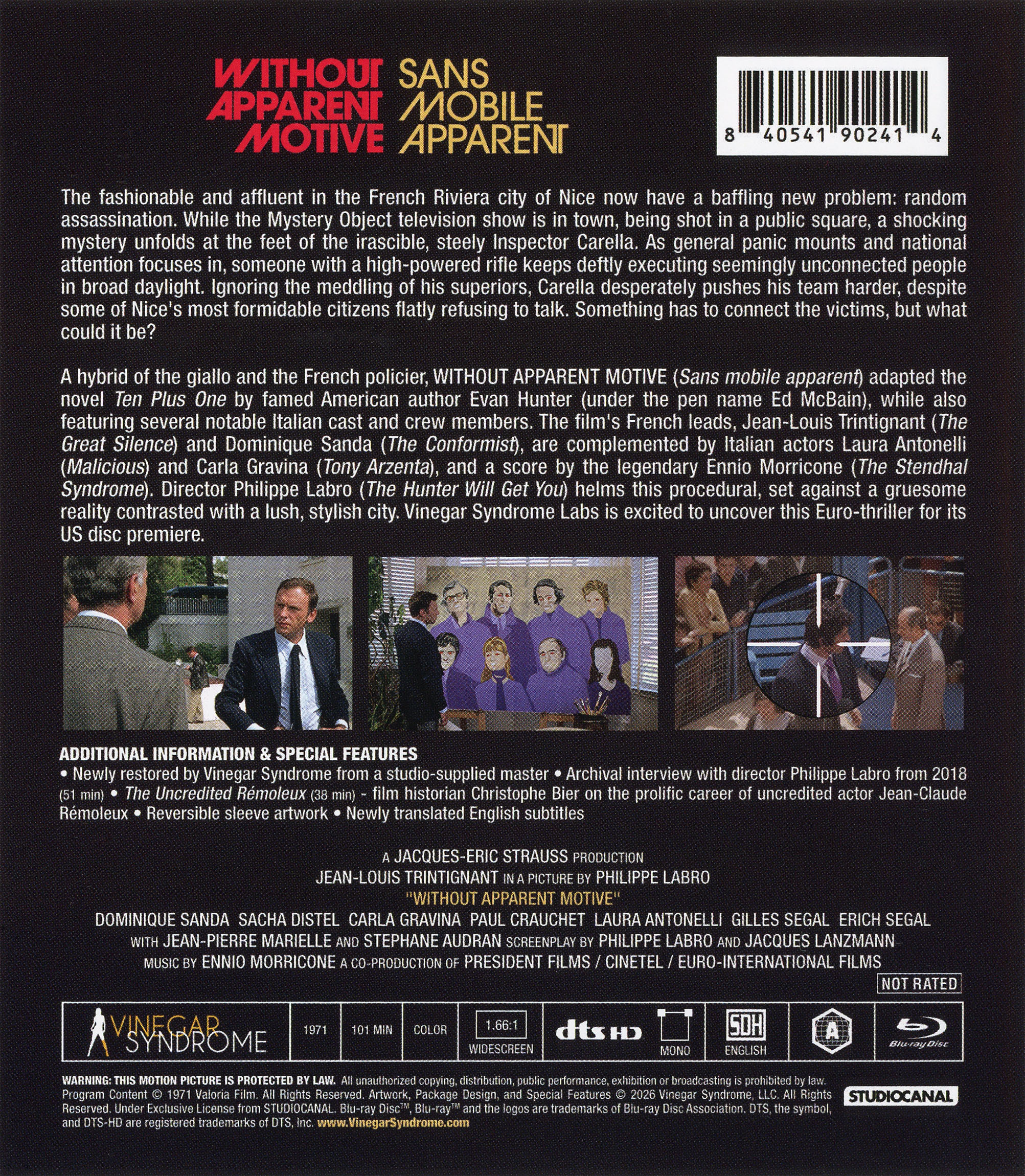 Without Apparent Motive Blu-ray (Sans mobile apparent / Slipcover 