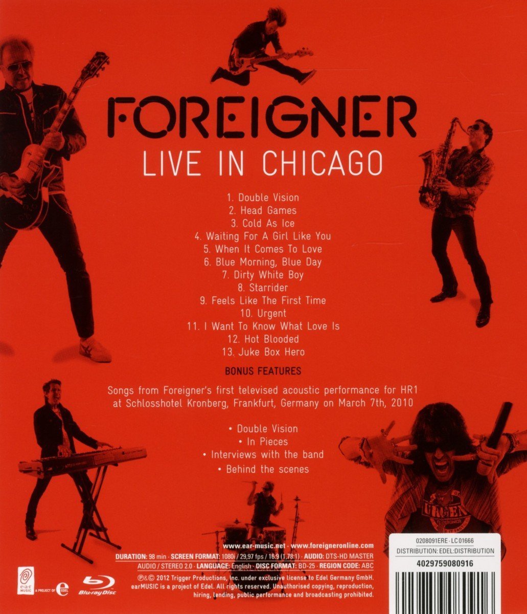 Foreigner: Live in Chicago Blu-ray (United Kingdom)