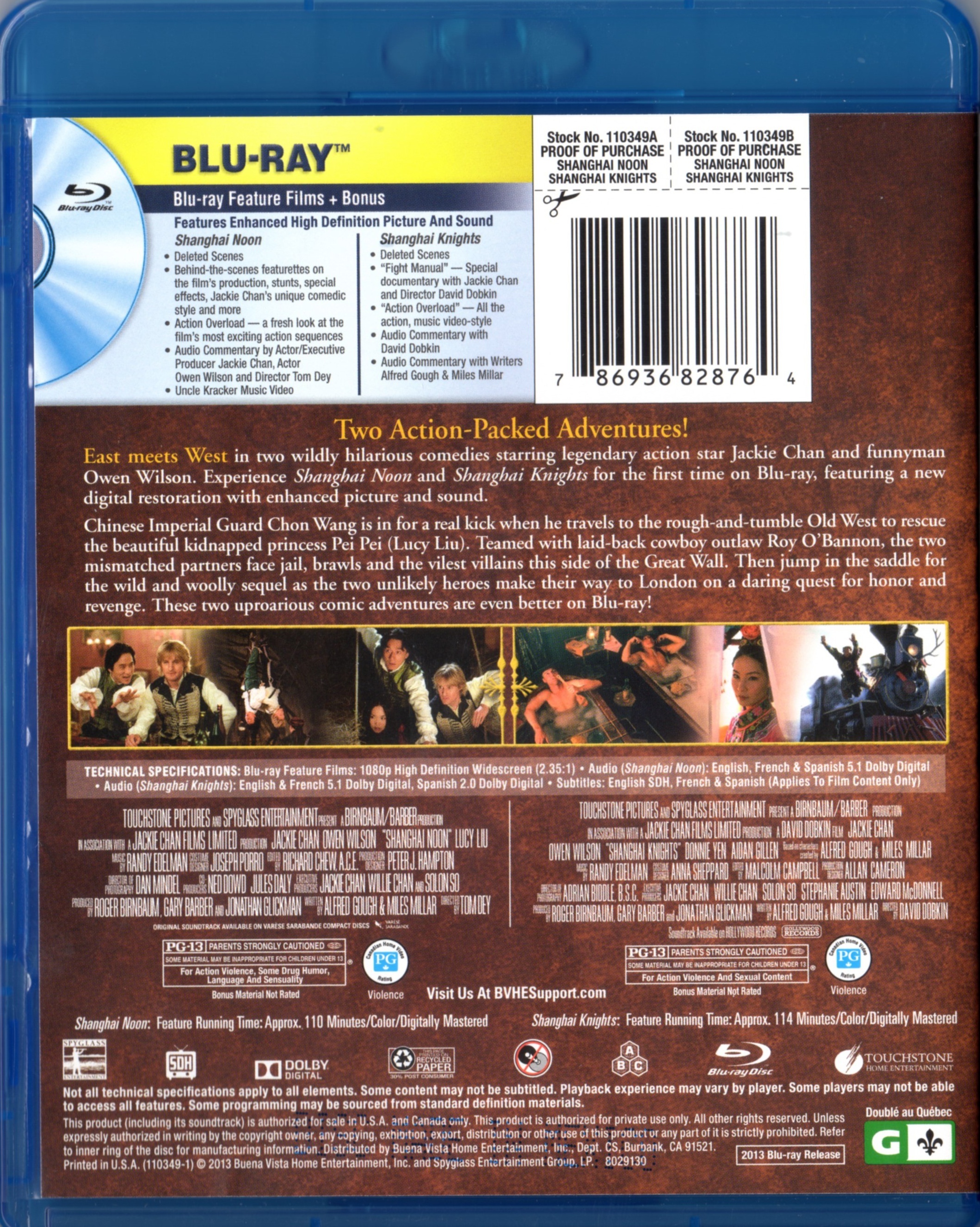 Shanghai Noon Shanghai Knights 2: Movie Coll (Blu-ray) (2013)