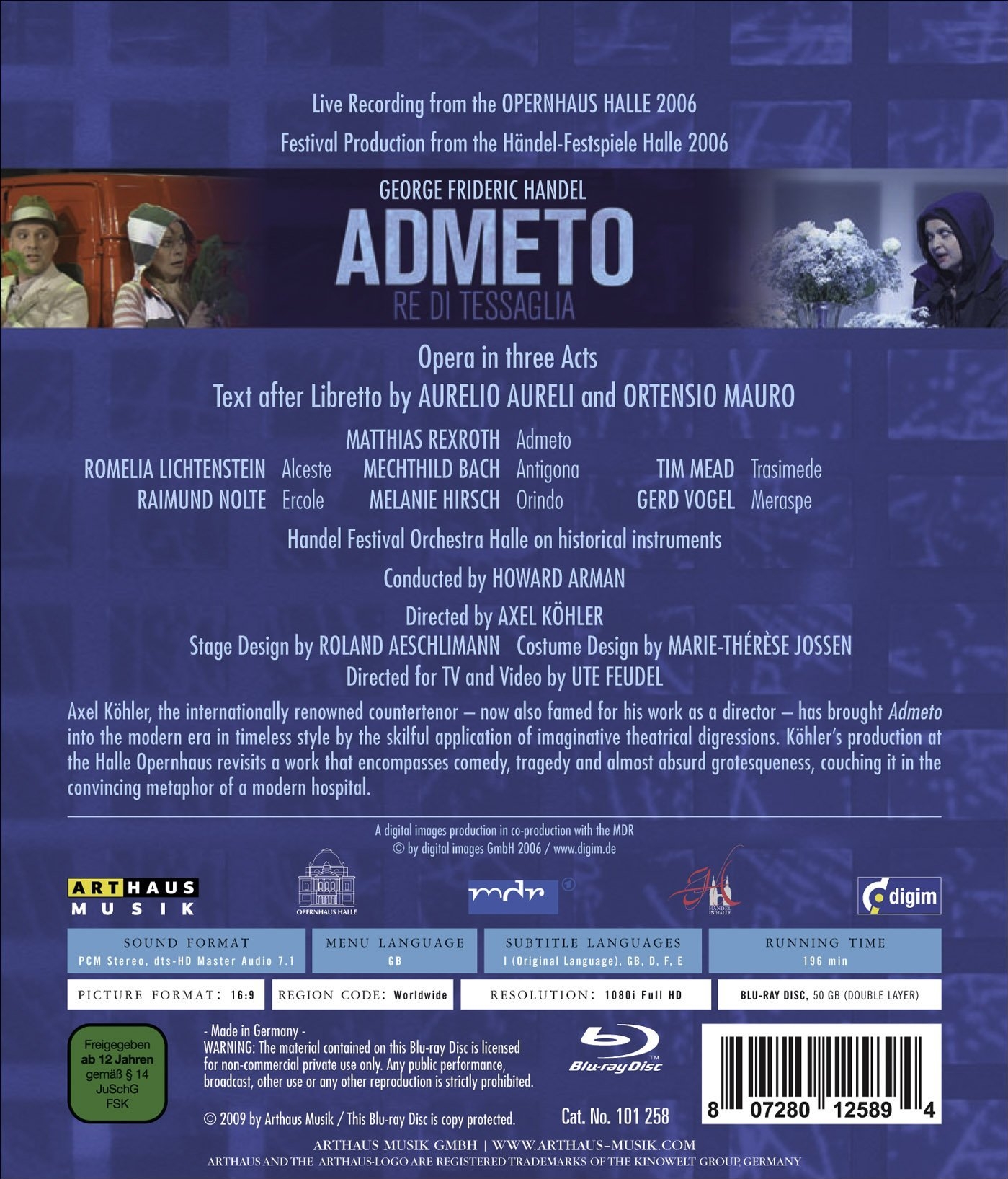 【楽天カード分割】 Handel: Admeto Halle) Opernhaus the from Recording (Live Blu-ray その他