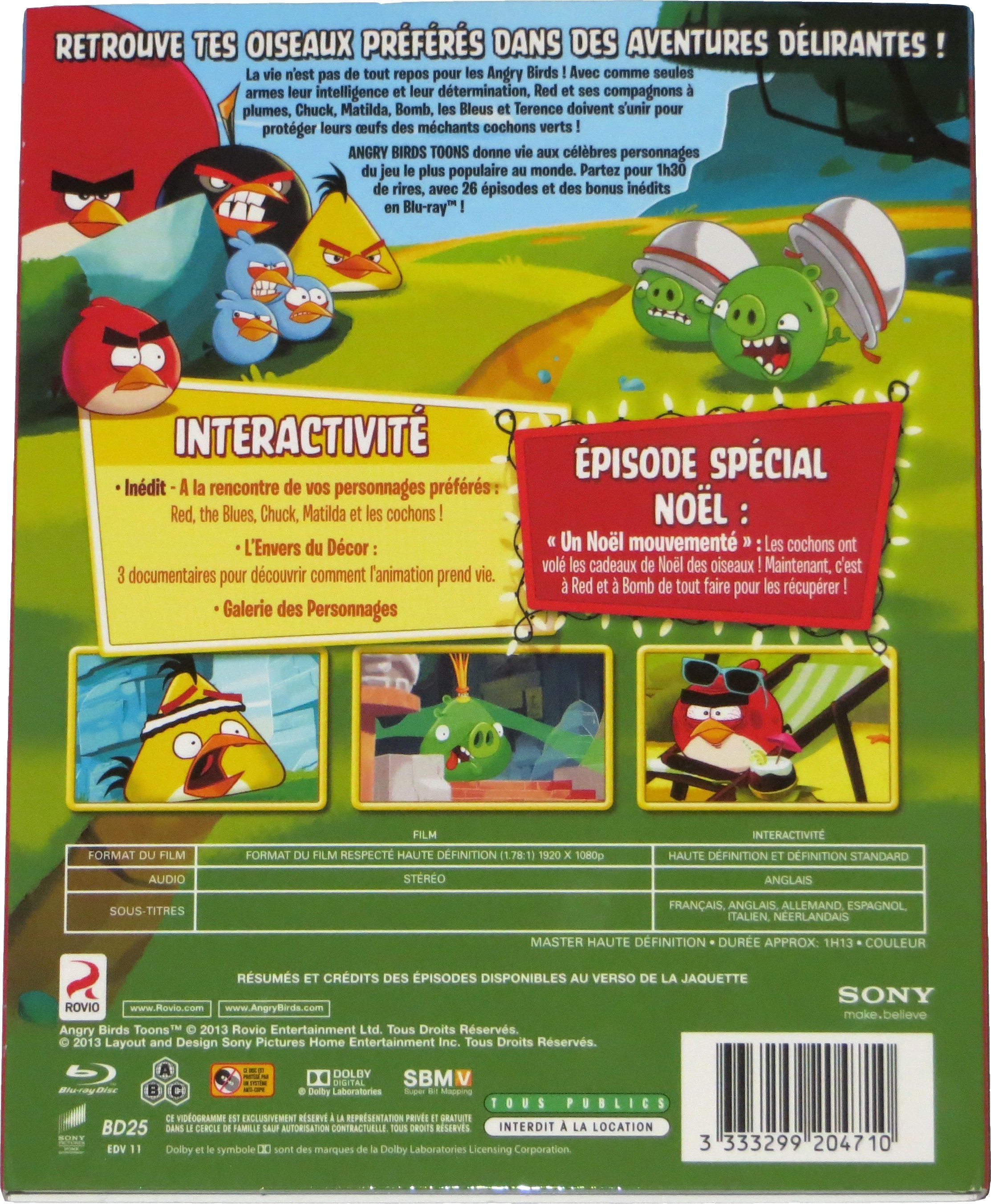 Angry Birds Toons: Saison Une - Volume Un Blu-ray (Avec un jeu PC Angry  Birds offert) (France), image size:2703x2226
