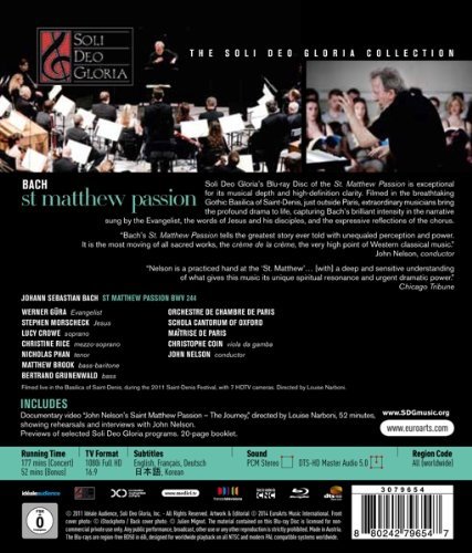 Bach: St. Matthew Passion Blu-ray (The Soli Deo Gloria Collection)