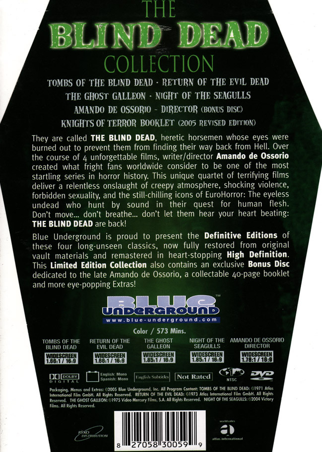 The Blind Dead Collection DVD (Tombs of the Blind Dead / La noche