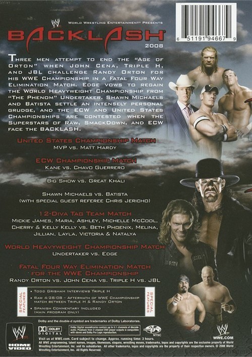 (未使用･未開封品)Wwe: Backlash 2008 [DVD] Amazon.com: WWE: Backlash 2008 : Victoria, Edge, Chris