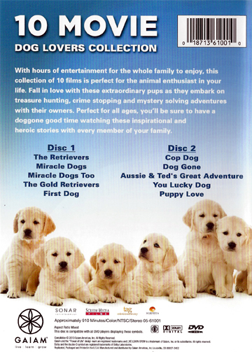 10 Movie Dog Lovers Collection DVD (The Retrievers / Miracle Dogs