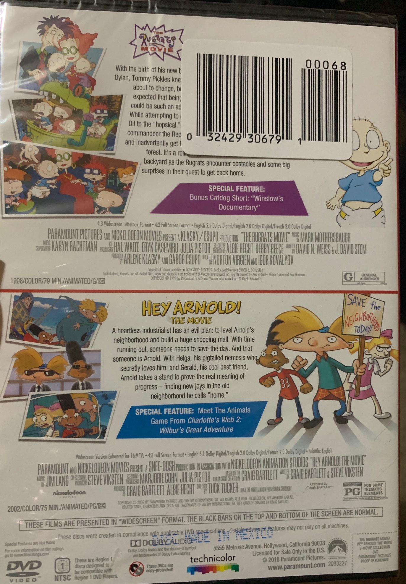 The Rugrats Movie Hey Arnold The Movie DVD 2 Movie Collection