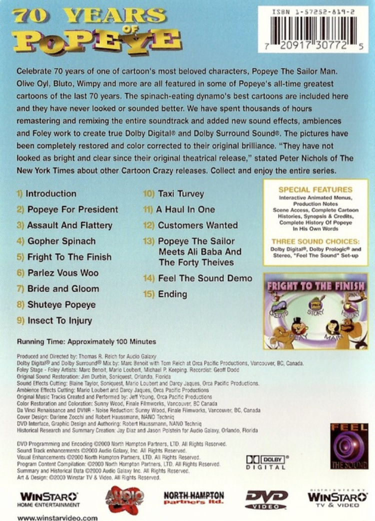 その他 70 Years of Popeye [DVD] 70 Years of Popeye DVD (2001) - DVD - LastDodo