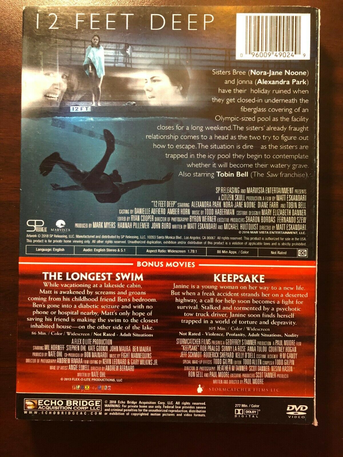 12 Feet Deep: Includes 2 Bonus Movies DVD (Keepsake - The Longest Swim)