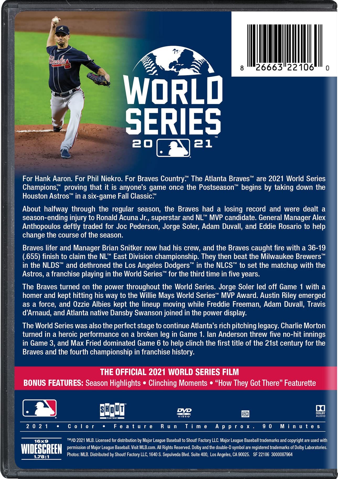 Atlanta Braves 2021 World Series Champions Blu-ray/DVD Combo