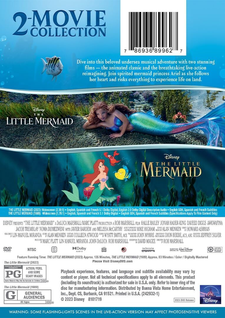 The Little Mermaid 2 Movie Collection DVD