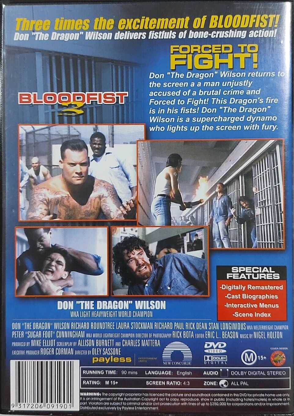 Bloodfist III: Forced to Fight DVD (Australia), image size:962x1363