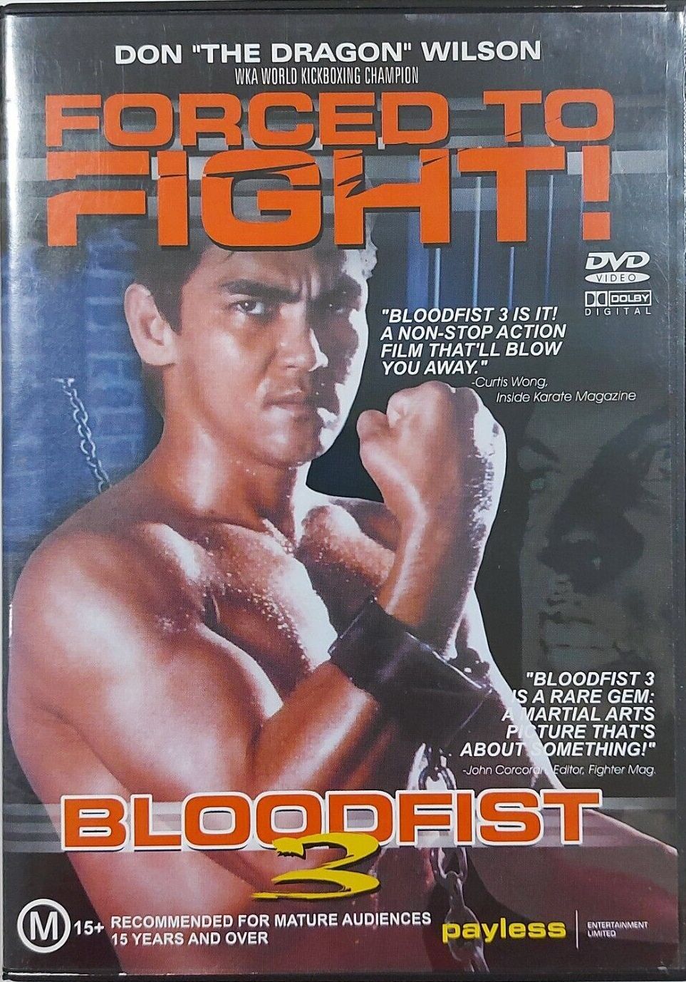 Bloodfist III: Forced to Fight DVD (Australia), image size:963x1378