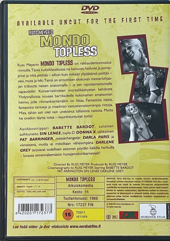 Russ Meyer's Mondo Topless DVD (The Russ Meyer Collection / Mondo