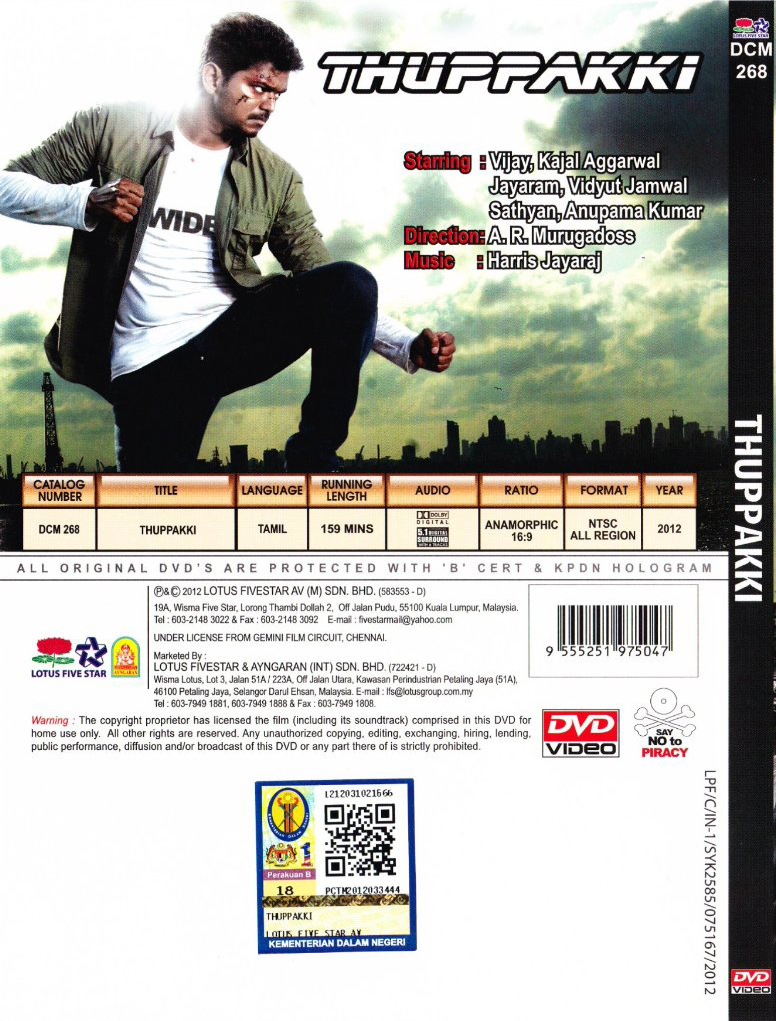 Thuppakki DVD Malaysia