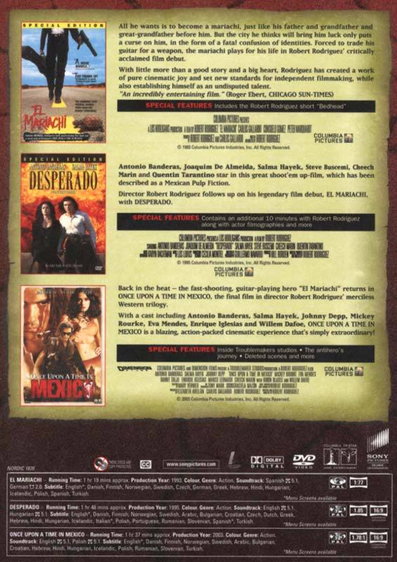 Antonio Banderas 3-Film Collection DVD Desperado El Mariachi In Mexico  Movie Set