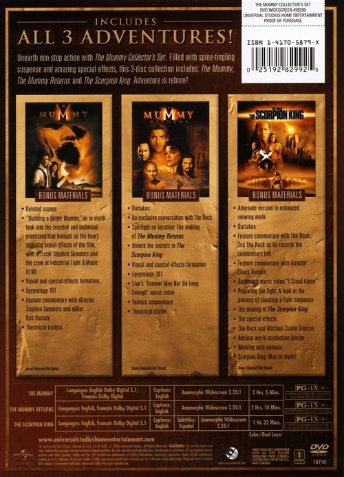 The Mummy Collector's Set DVD (DigiPack)