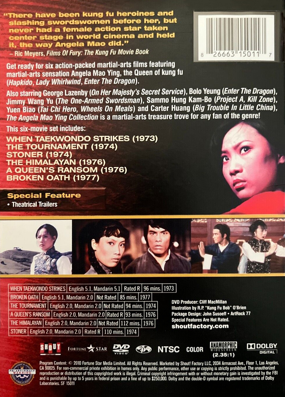 The Angela Mao Ying Collection DVD (When Taekwondo Strikes / The Tournament  / Stoner / The Himalayan / A Queen's Ransom / Broken Oath)