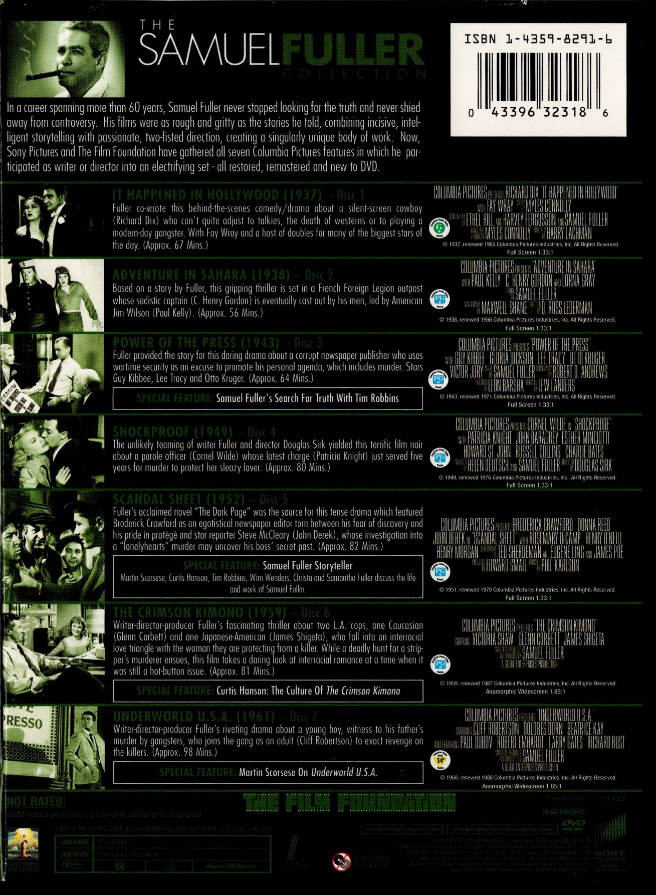 The Samuel Fuller Film Collection DVD (DigiPack)