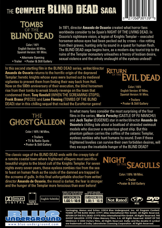 The Complete Blind Dead Saga DVD (4-Disc Special Limited Edition