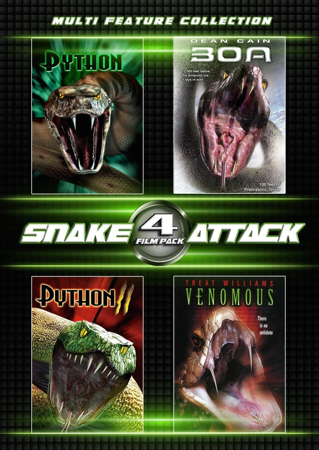 4 Film Snake Attack Pack: Python / Boa / Python II / Venomous DVD