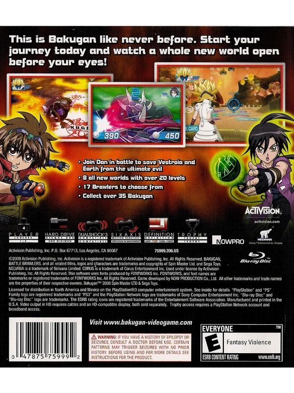 Jeu PS3 Bakugan Battle Brawlers - Bon état - Complet Avec Instructions