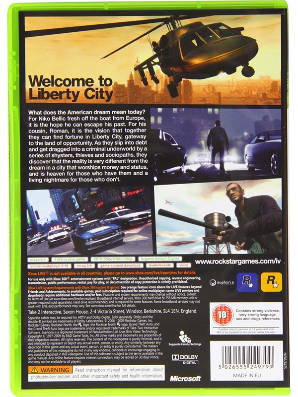 Grand Theft Auto IV Xbox 360