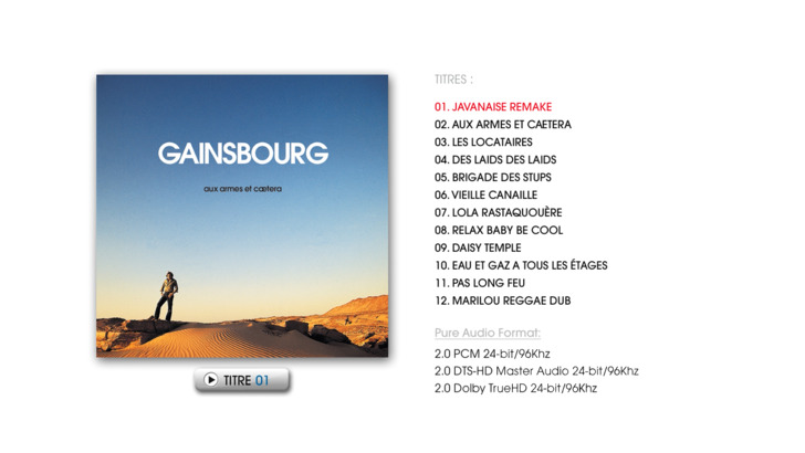 Serge Gainsbourg: Aux armes et cætera Blu-ray (Blu-ray Audio)