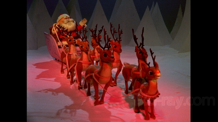 Rudolph the red nosed reindeer santa sleigh